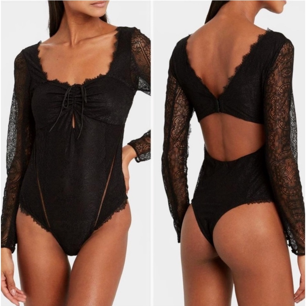 Jonathan Simkhai Black Lace Body Suit